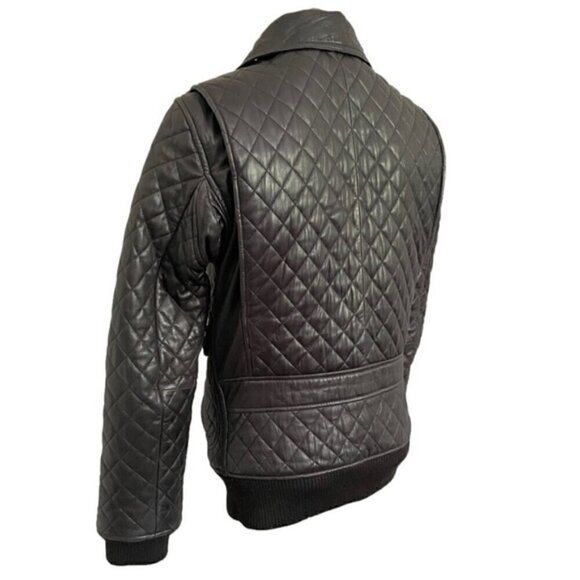 Corpus Black Lambskin Quilted Leather Jacket - S - Picture 10 of 12